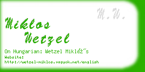 miklos wetzel business card